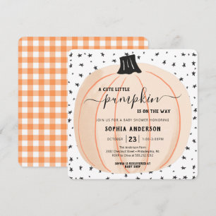 A Pumpkin Is On The Way Baby Shower Halloween Invitation