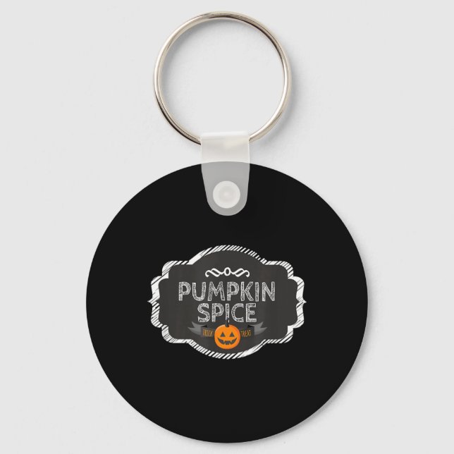 A Pumpkin Spice Matching Halloween Funny Group Keychain (Front)