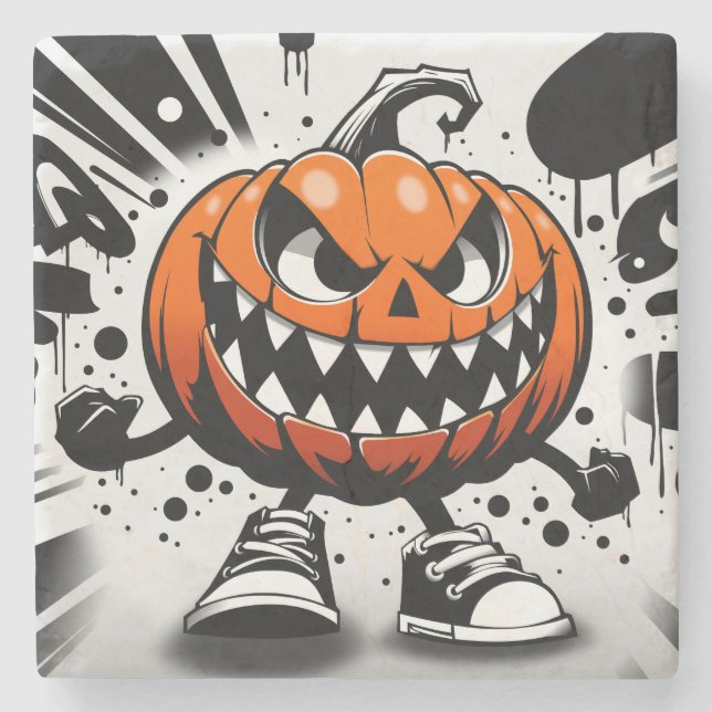 A Pumpkin Takes Life Stone Coaster (Front)