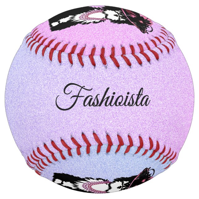 A Puppy Dog all Dressed Up Pink Softball (Back)