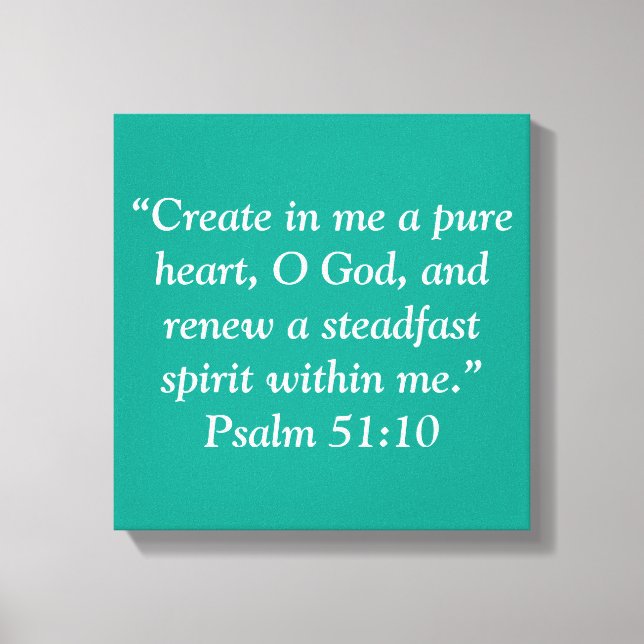 "A Pure Heart" 12 x 12 Scripture Wrapped Canvas (Front)
