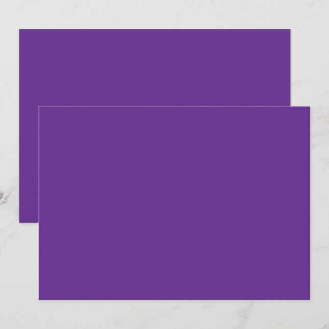 a purple background with a white border invitation (Front/Back)
