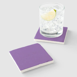 a purple background with a white border stone coaster