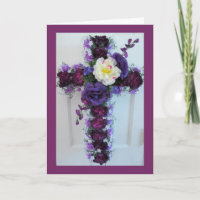 A Purple Flower Cross Arrangement