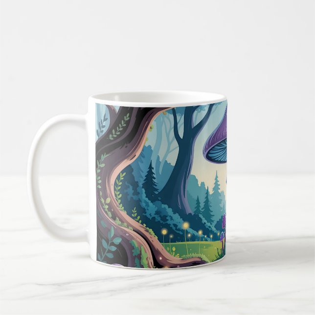 A Purple Mushroom Coffee Mug (Left)
