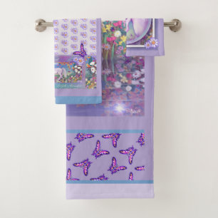 A purple Paradise Bath Towel Set