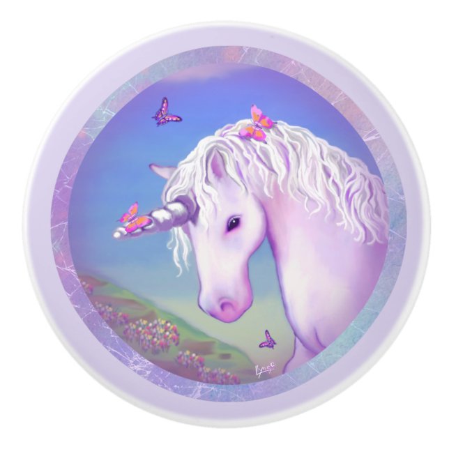 A Purple Paradise Ceramic Knob (Front)