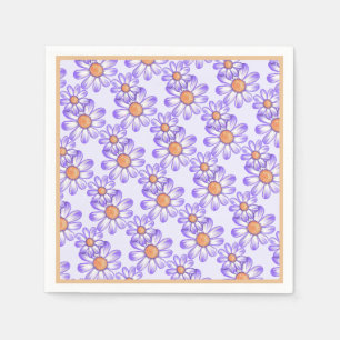 A purple paradise daisy/butterfly napkin