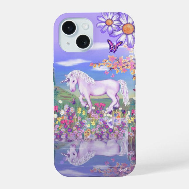 A purple Paradise  iPhone 15 Case (Back)