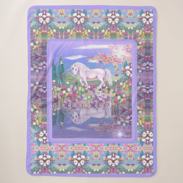 A purple Paradise Sherpa Blanket (Front)