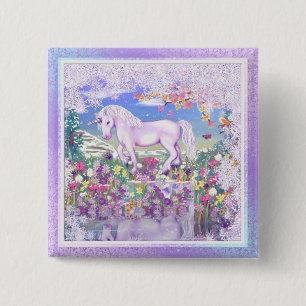 a purple paradise & snow 2 inch square button