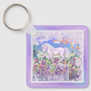 A purple paradise & snow keychain