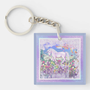 A purple paradise & snowflakes keychain