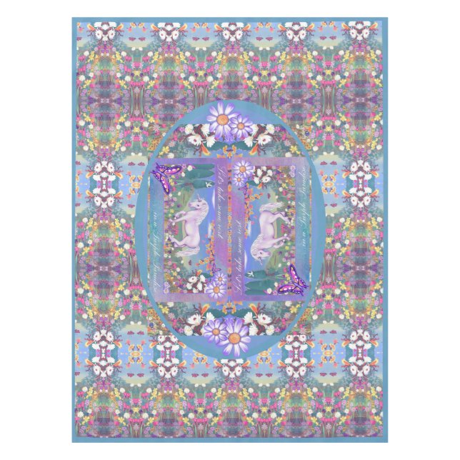 A purple Paradise Tablecloth (Front)