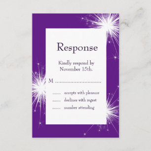 A Purple Sparkler RSVP Card