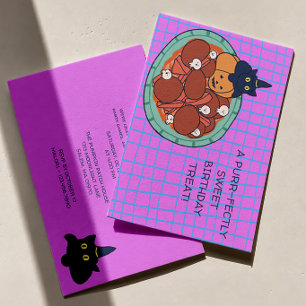 A Purr-fectly Sweet Halloween Birthday Party Invitation