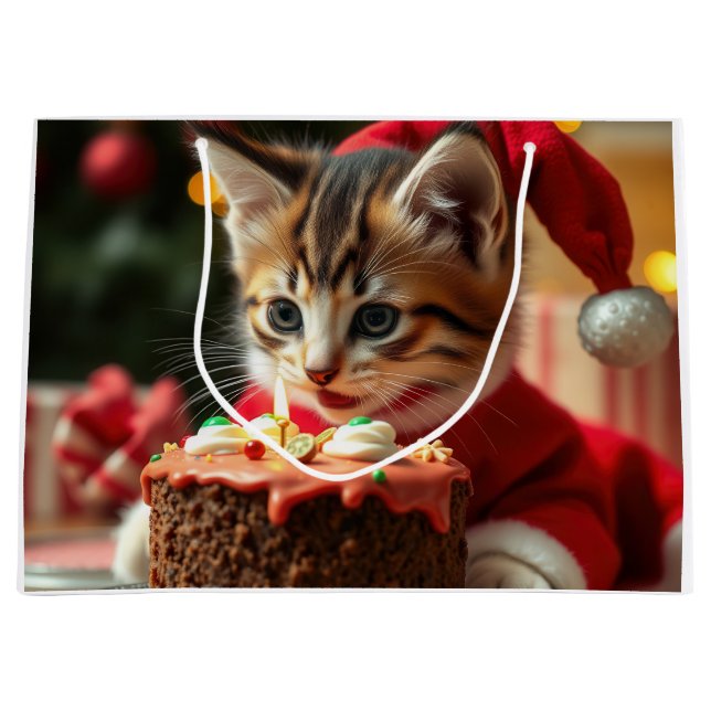 A Purrfect Christmas Wish Large Gift Bag (Front)