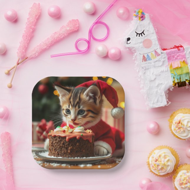 A Purrfect Christmas Wish Paper Plate (Party)