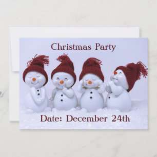 A quartet of snowmen invitation