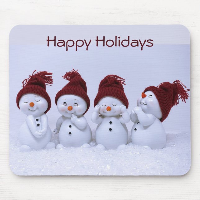 A quartet of snowmen mouse pad (Front)