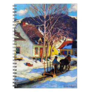 A Quebec Village Street - Clarence Gagnon artwork Notebook