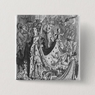 A queen 2 inch square button
