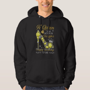 A Queen Was Born In December Funny Bling High Heel Hoodie