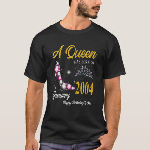 A Queen Was Born In January 2004 High Heel 19th Bi T-Shirt