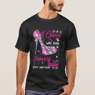 A Queen Was Born In January 2008 High Heel 14Th Bi T-Shirt