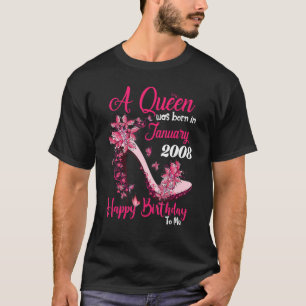 A Queen Was Born In January 2008 High Heel 15th Bi T-Shirt