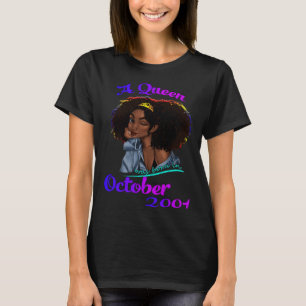 A Queen Was Born in October 2001 20 Year Old T-Shirt