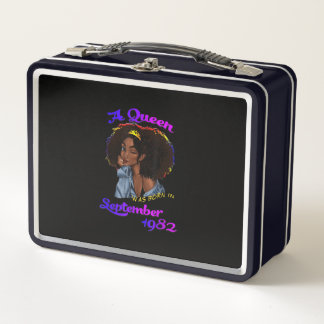 A Queen Was Born in September 1982 39th Birthday Metal Lunch Box