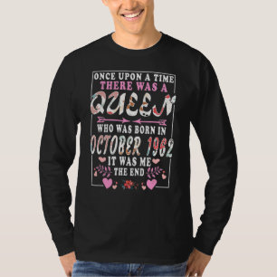 A Queen Who Was Born In October 1962 Birthday Wom T-Shirt