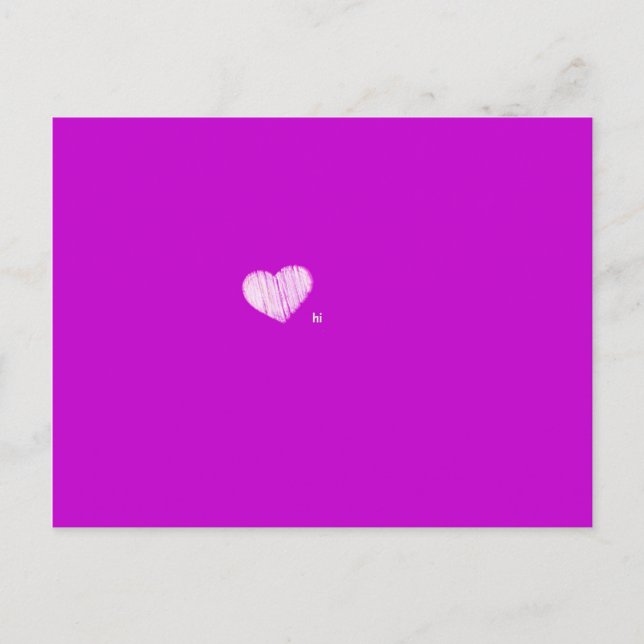 A Quick Little Hello - Purple Postcard (Front)