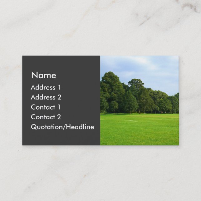 A Quiet Afternoon in the Park Business Card (Front)