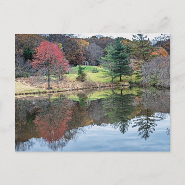 A quiet autumn reflection of colour and water,  postcard (Front)
