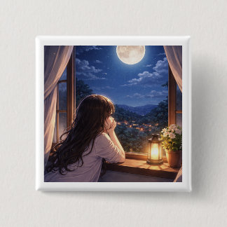 A Quiet Conversation with the Sky 2 Inch Square Button