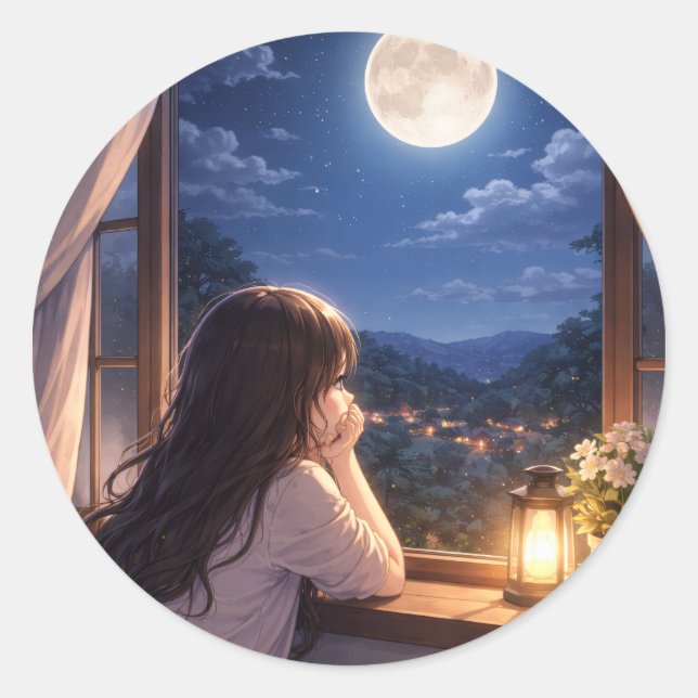 A Quiet Conversation with the Sky Classic Round Sticker (Front)