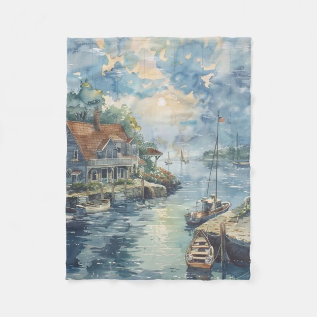 A Quiet Harbour Fleece Blanket (Front)