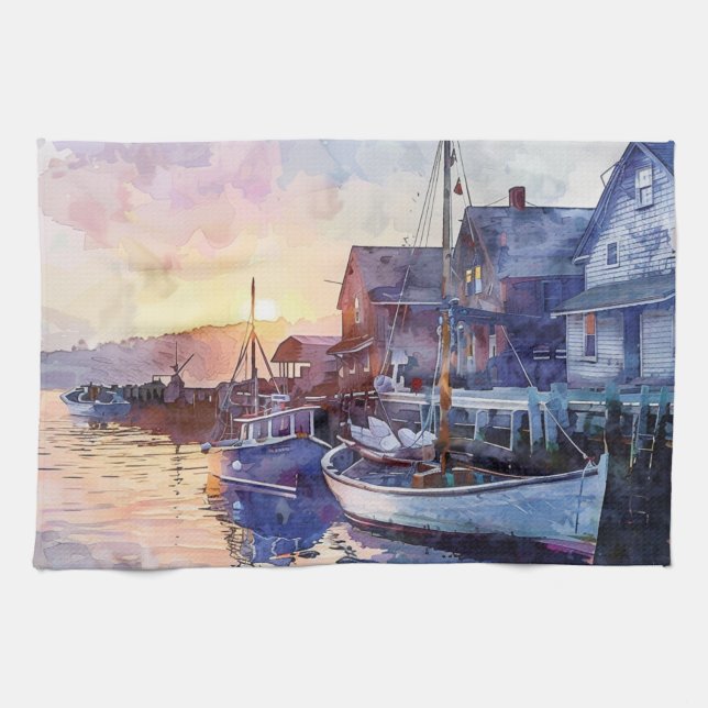 A Quiet Harbour Kitchen Towel (Horizontal)