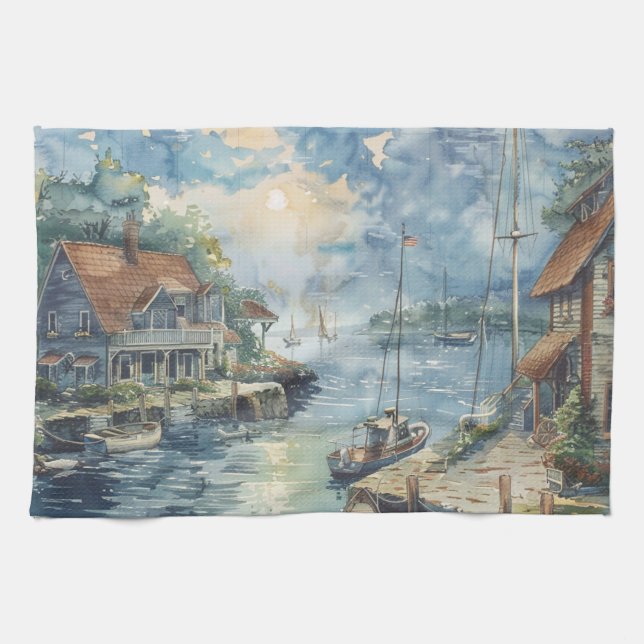 A Quiet Harbour Kitchen Towel (Horizontal)
