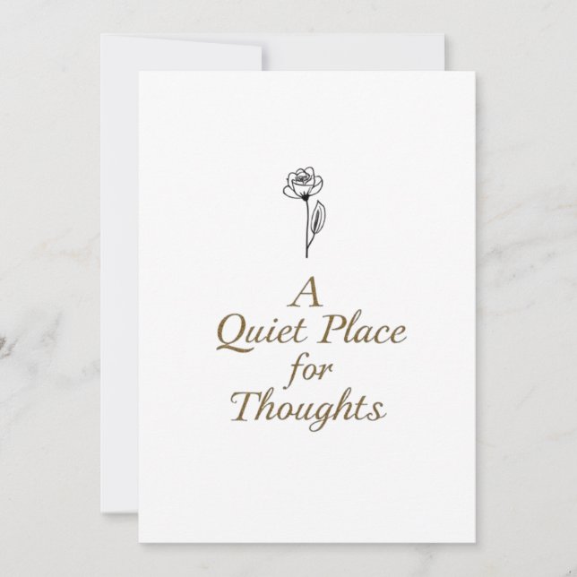 A Quiet Place for Thoughts – Minimalist Art Card  (Front)