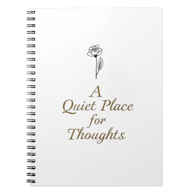 A Quiet Place for Thoughts – Minimalist Line Art Notebook (Front)