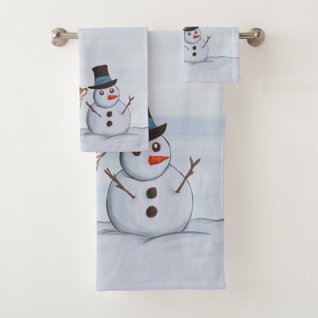 A Quiet Snow Day Bath Towel Set (Insitu)