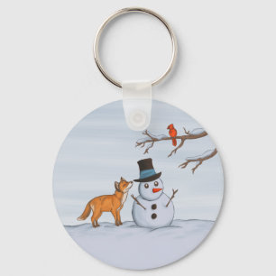 A Quiet Snow Day Keychain