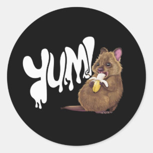 A Quokka eating a banana Classic Round Sticker