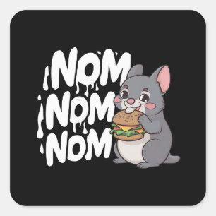 A Quokka eating hamburger Square Sticker