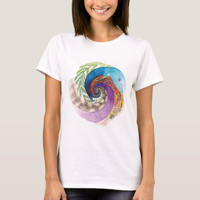 A.R.T. Senses Swirl Women's T-Shirt, Her Sacred Im T-Shirt (Front)