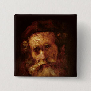 A Rabbi 2 Inch Square Button