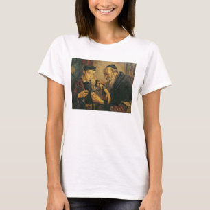 A Rabbi tying the Phylacteries to the arm of a boy T-Shirt